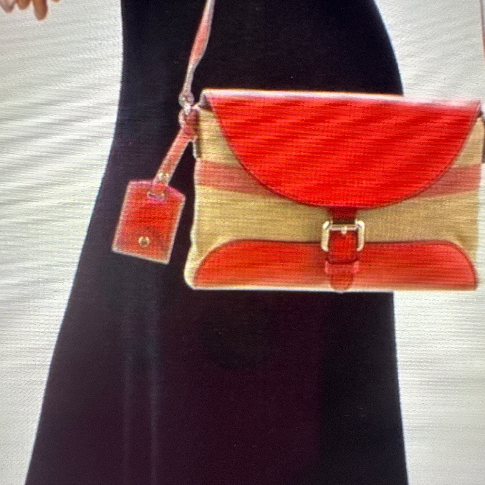 Burberry Red and Tan Henham House Check Cross Body Bag